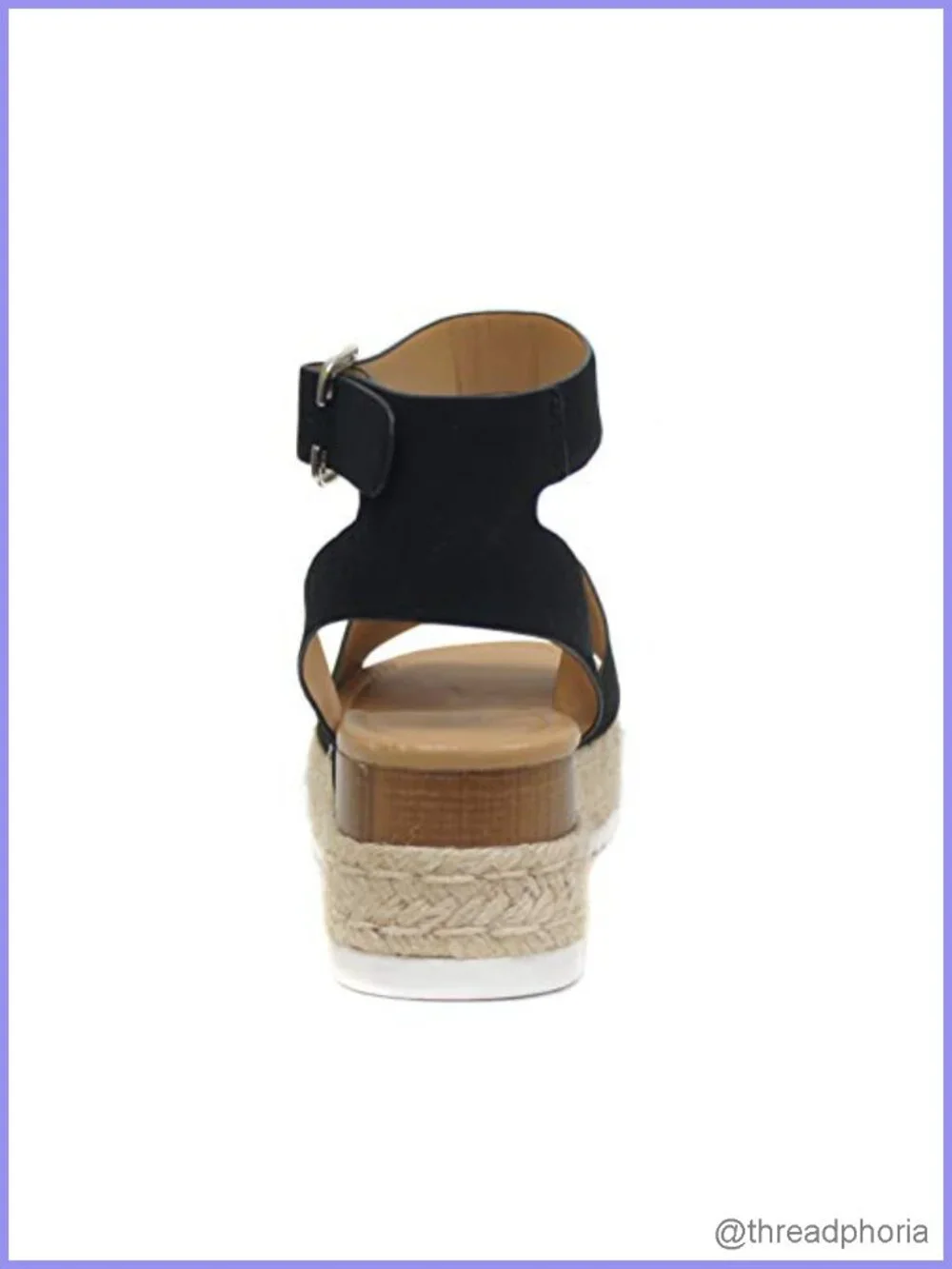 Open Toe Buckle Ankle Strap Espadrilles Flatform Wedge Casual Sandal